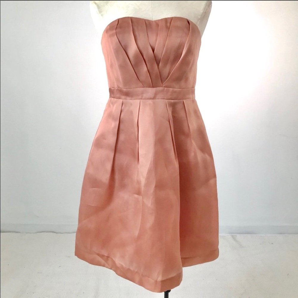 J Crew 6 Silk A-line Sweetheart Short Dress Peach